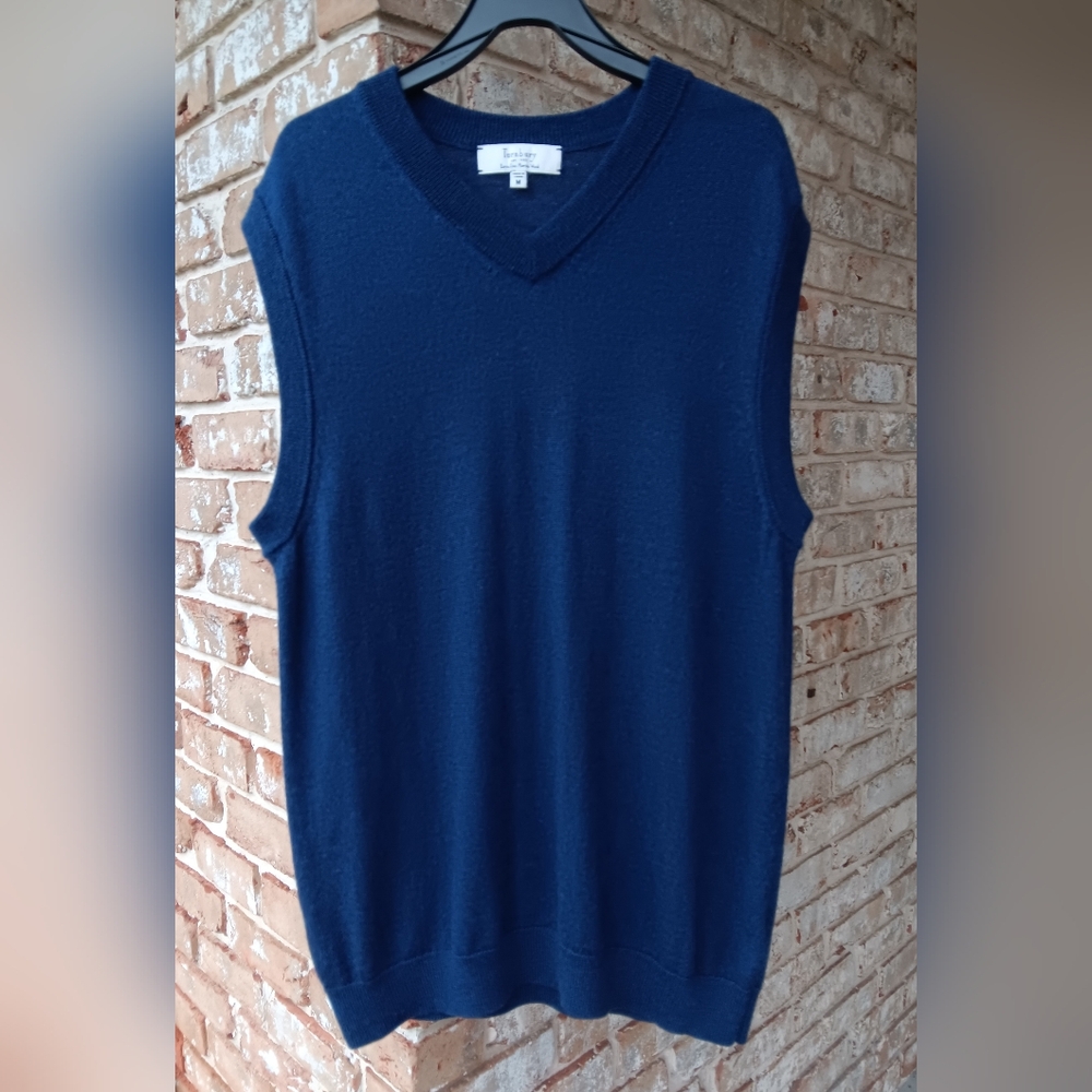 Turnbury Extrafine Merino Navy Sweater Vest